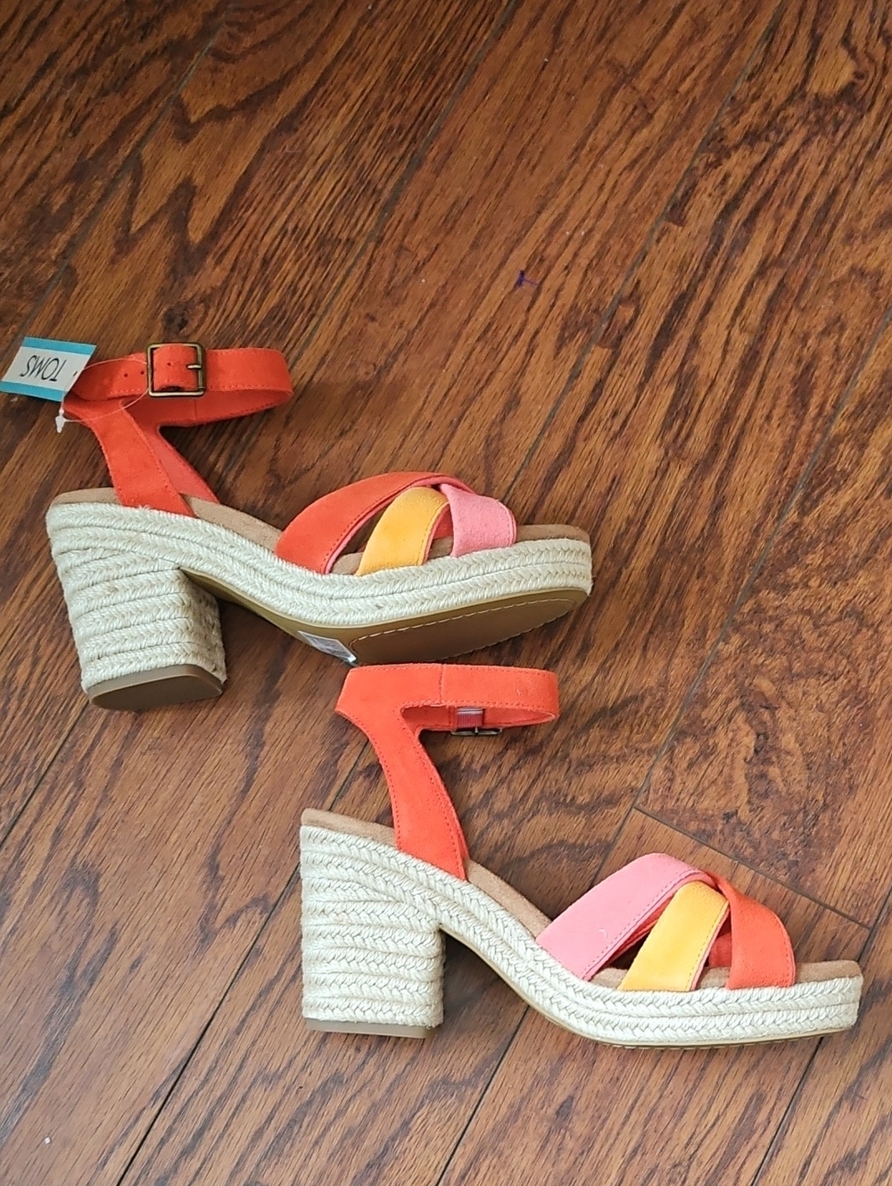 TOMS Majorca Strappy Sandal Flame Suede Size 8 NWT - Picture 9 of 11